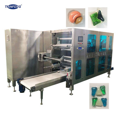 Automatische PVA-Film-flüssige Würfel-Wäscherei-Hülsen-Verpackmaschine